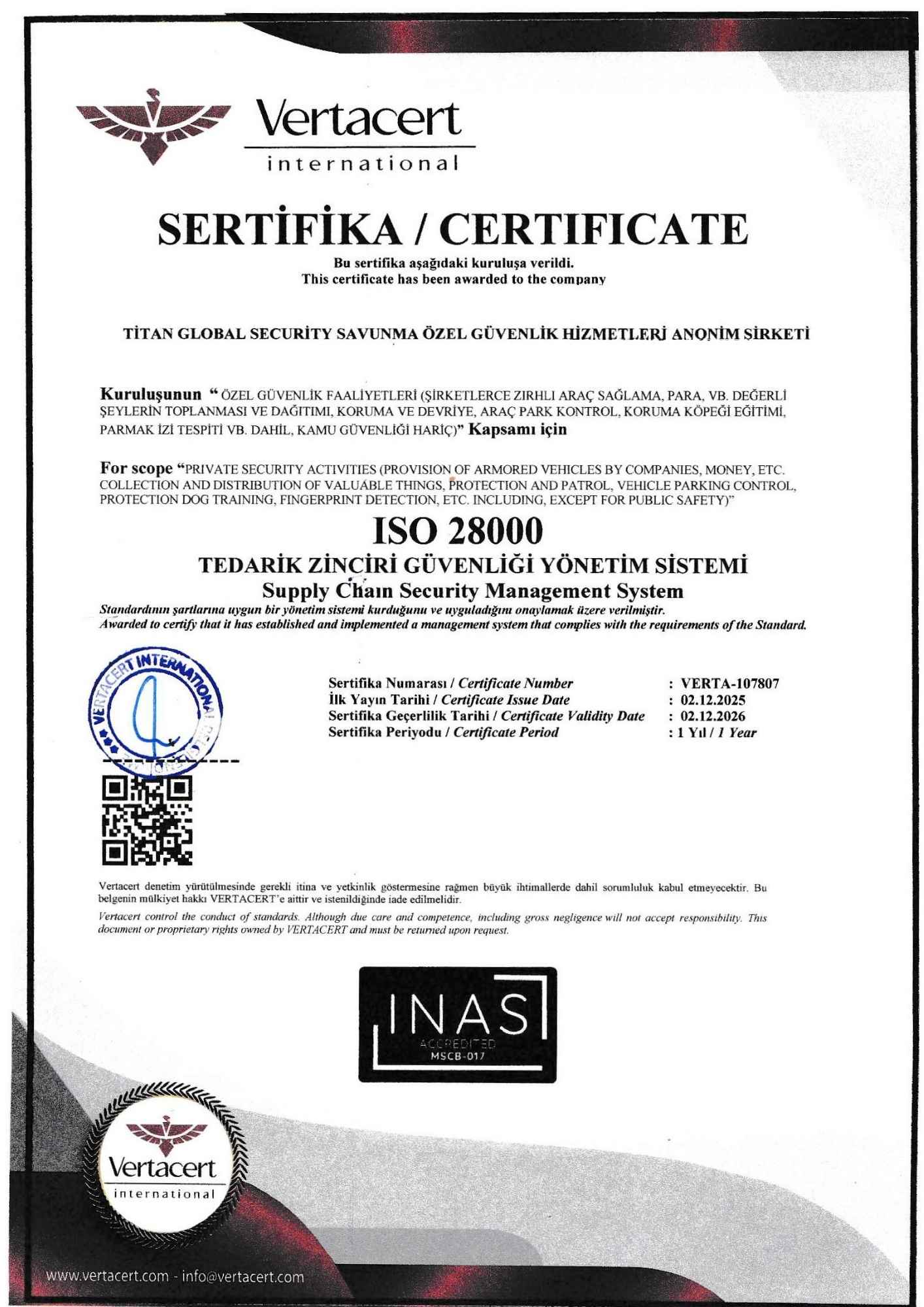 ISO 28000 · Supply Chain Security Management