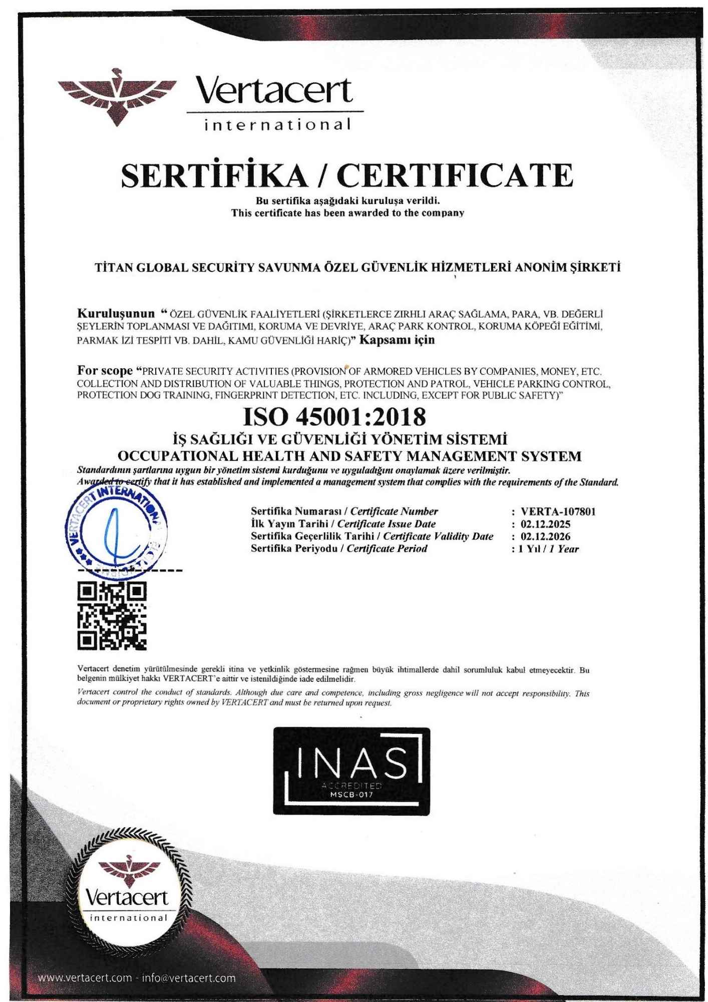 ISO 45001:2018 · Occupational Health and Safety Management